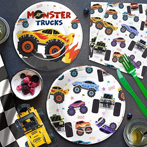 Monster Truck Party Tableware Set for 24 Guests