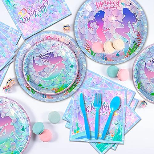 Mermaid Party Supplies Set 113pcs for 16 Guests