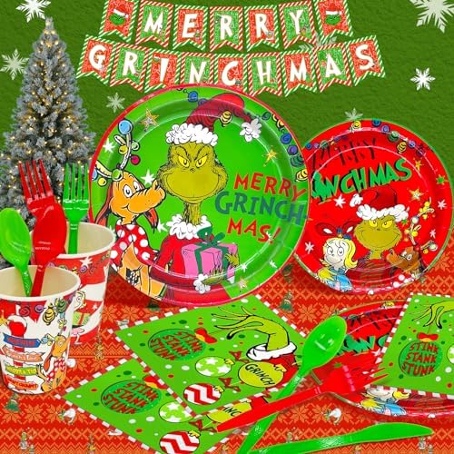 185Pcs Green Monster Christmas Decorations