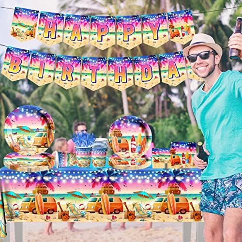 142pcs Sunset Beach Party Tableware Set